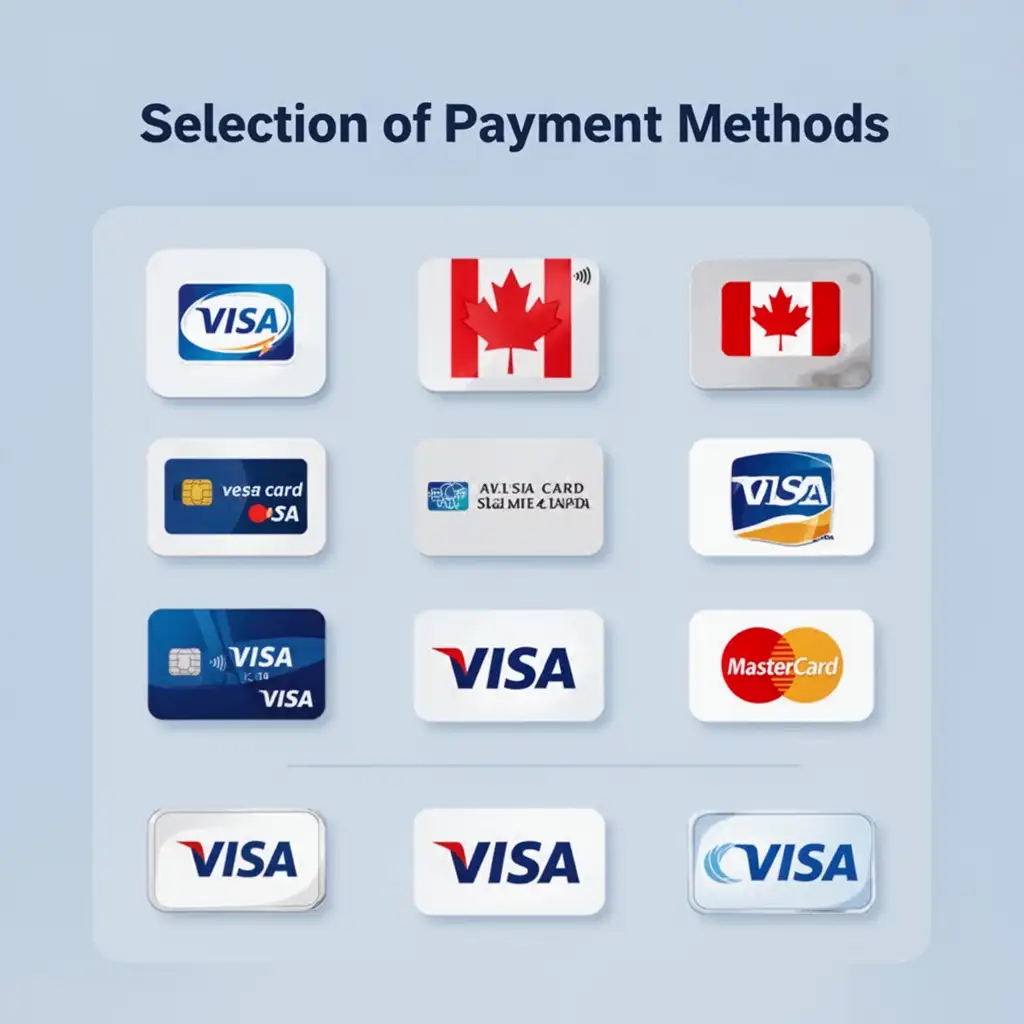 Selection of payment method icons commonly used in Canada.